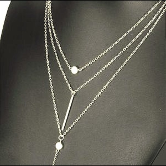 Golden Threads Jewelry - 3 Layer Silver Dainty Necklace Layer choker